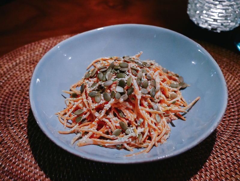 34 food papaya and sunflower seed salad