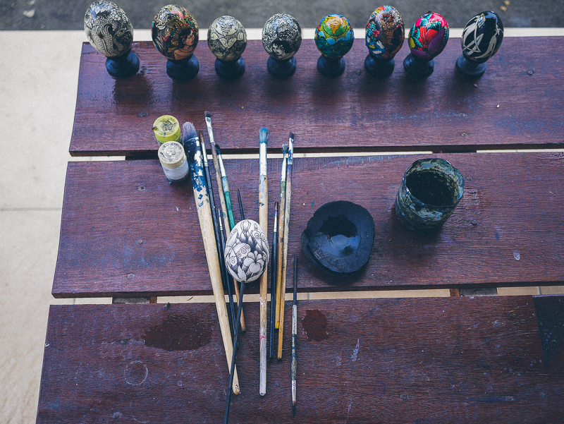 balinese egg shell artwork